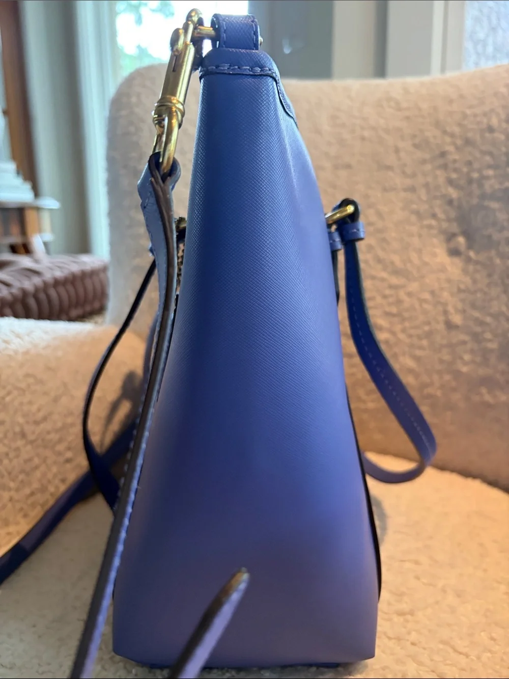 Coach Peyton Rare Periwinkle Leather Tote with Detachable Crossbody Strap